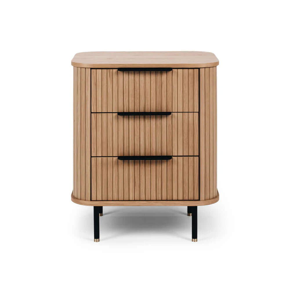 Anders 3 Drawer Bedside - Natural Oak
