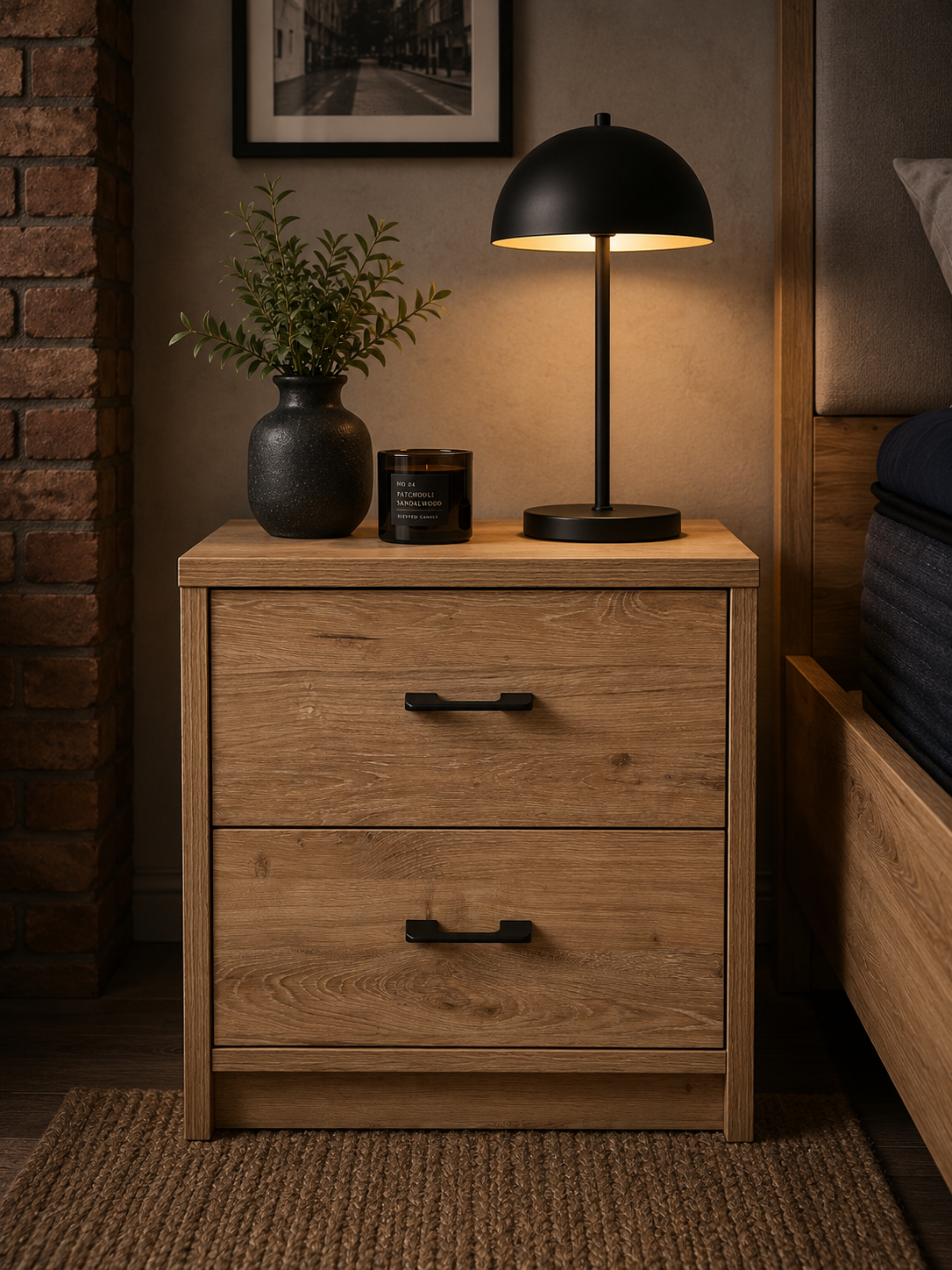 Valencia 2 Drawer Bedside