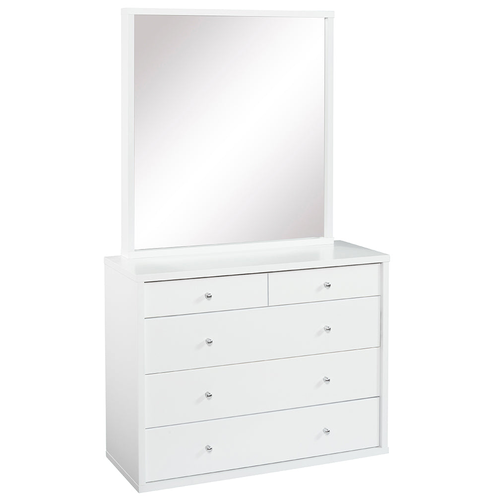 Cosmo 5-Drawer Dresser with Mirror | Simply Beds NZ | Bedroom Furniture