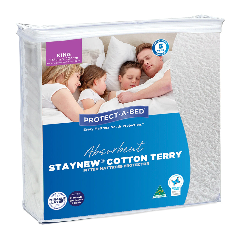 StayNew Cotton Terry Mattress Protector | Simply Beds New Zealand