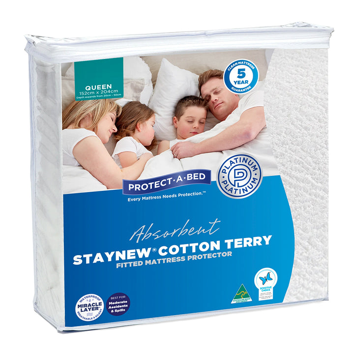 StayNew Cotton Terry Mattress Protector | Simply Beds New Zealand
