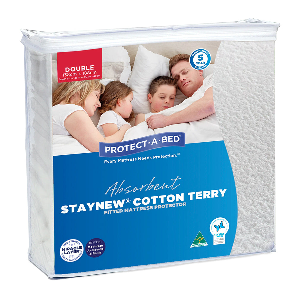 StayNew Cotton Terry Mattress Protector | Simply Beds New Zealand