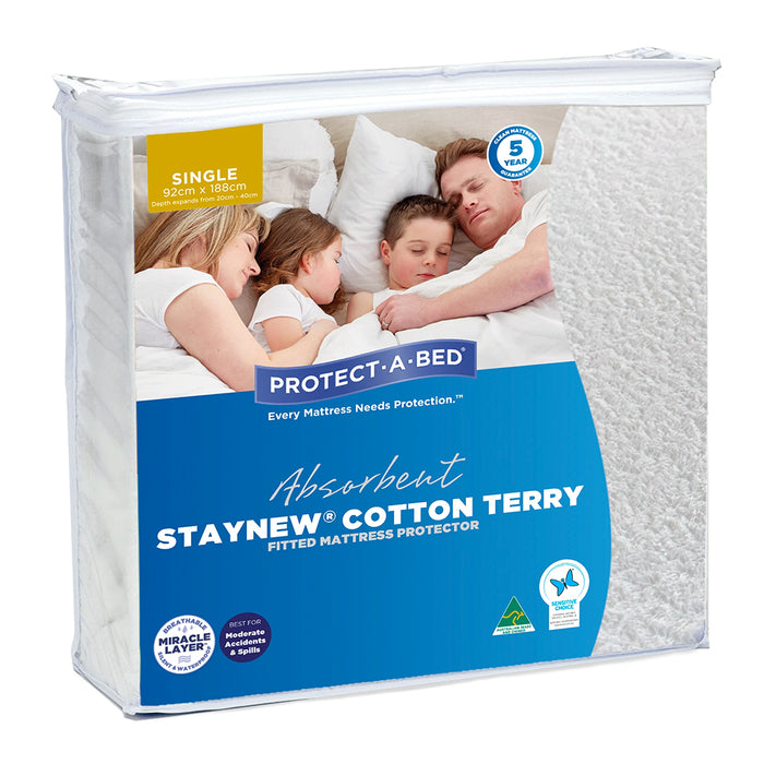 StayNew Cotton Terry Mattress Protector